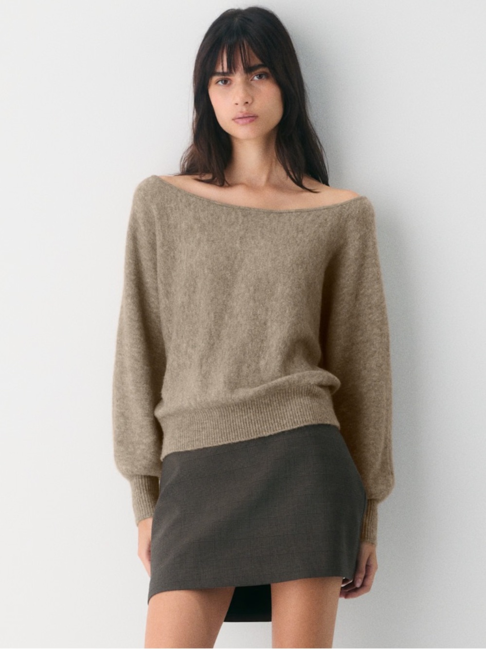 Aritzia Softspoke Rhoda Sweater - Heather Nomad Taupe, L, NWT